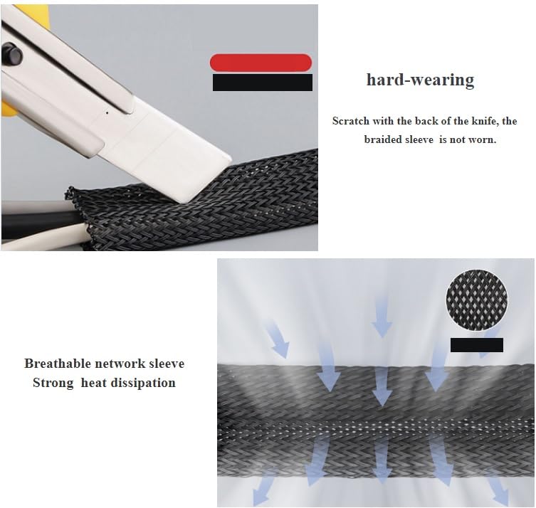 10ft - 1/2 inch Cord Protector Wire Loom Tubing Cable Sleeve Split Sleeve for USB Cable Power Cord Audio Video Cable - Management for TV Computer - Protect Cat from Chewing Cords - Black
