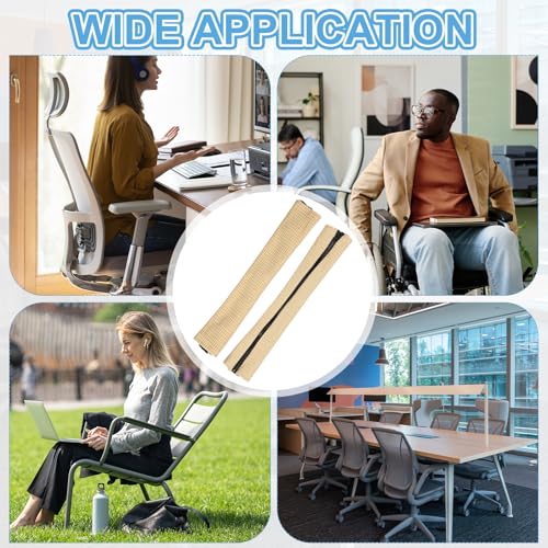 PATIKIL 22x4.3 in Office Chair Armrest Covers, 2 Pair Office Chair Arm Covers Long Computer Chairs Arm Rest Cover with Zipper Removable Rest Slipcover Hand Rest Protector, Beige - color: Beige, size: 22"