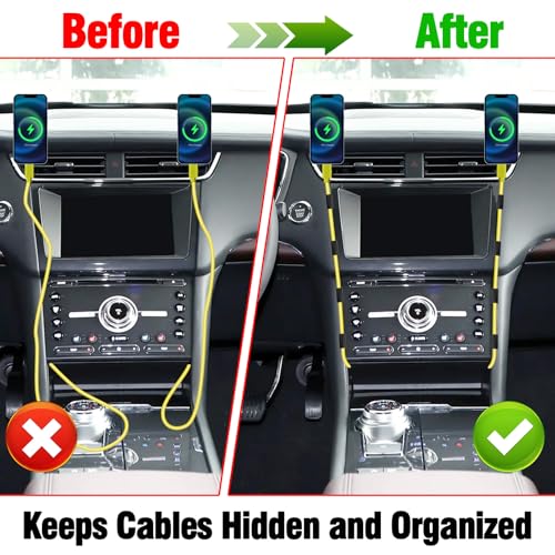 12 Pcs Car Trim Cable Clips, Car Cable Management Wire Organizer Cord-B(02) | Neatly Organize Cables for Vehicle Interior, Easy Installation, Ideal for Phone Chargers, Dash Cams and More - color: Black