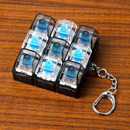 Keyboard Fidget Toy, Keyboard Keychain Fidget Toys, 9-in-1 Clicker Fidget Toy, Stress Relief Desk Decompression Button, Anxiety Relief Valentine's Day Gifts (2 Color-Clear Black) - color: 2 Color-clear Black