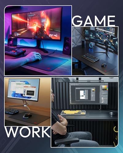 Tempered Glass Gaming Mouse Pad, Micro-Etched Ultra-Smooth Surface, Hard Mouse Pad for Fast Glide, Precision Tracking, Speed & Control, Non-Slip Base, 16.1" x 12.2" - color: Rose