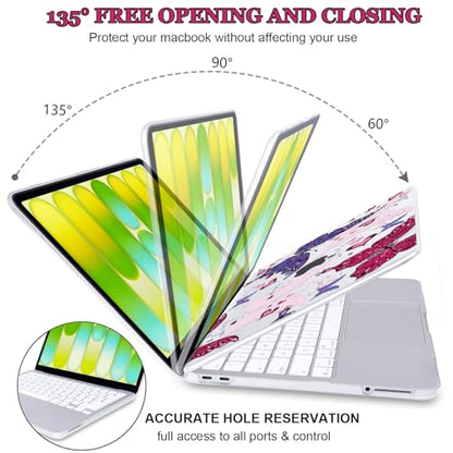 Love Butterfly Pattern Hard Case for 2026 MacBook Neo 13 A18 Pro A3404 Full Protective Kit with Keyboard Cover Screen Protector Dust Plugs Webcam Cover - color: Love Butterfly