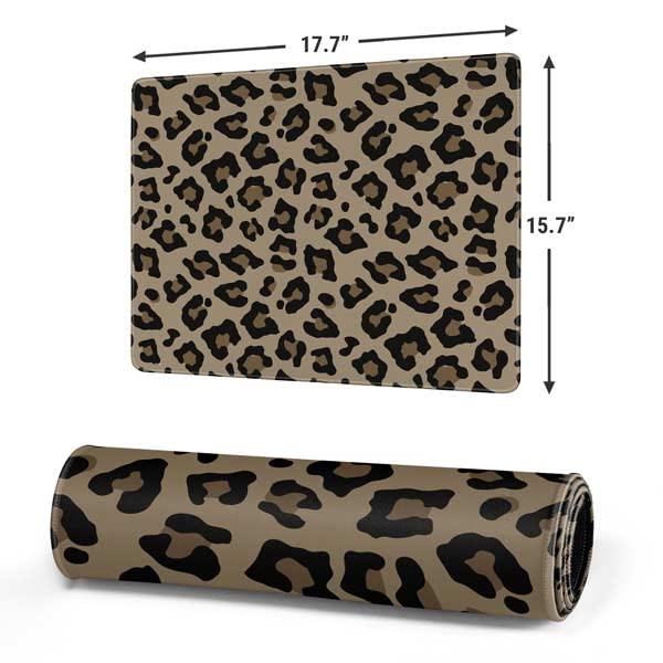 Skinit Medium Gaming Mouse Pad - Leopard Print Design with Stitched Edges, Waterproof, Non-Slip Rubber Base, Desk Mat for Keyboard & Mouse, 17.7" x 15.75" inches - color: Brown - PTTRNS02, size: 17.7" x 15.75"