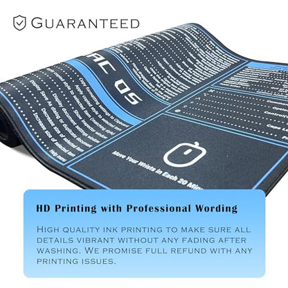 ProbTis Keyboard Shortcut Mouse Pad Compatible with MacOS, Computer Shortcut Cheat Sheet Mousepad, Stitched Edges, Non-Slip Base Keyboard Mats, XXL Large Desk Mat, 35.4”x15.7”, Office Gifts - color: Macos Shortcuts