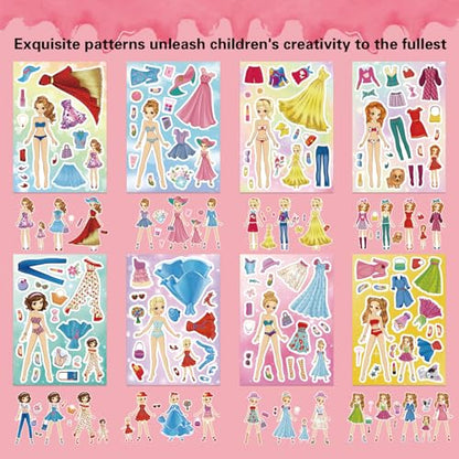 Stickers for Kids, 24 Sheets Dress Up Stickers for Girls, Make Your Own Fairy Princess Sticker, Birthday Party Favor, Classroom Rewards, Art Craft - style: Dress Up