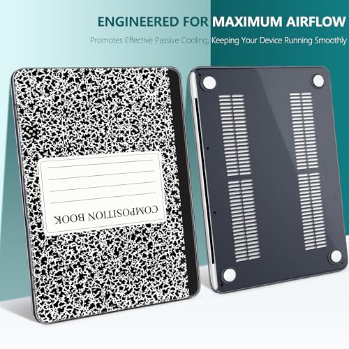 DONGKE Compatible with MacBook Neo 13 Inch Case 2026 A3404 A18 Pro chip & Touch ID, Plastic Hard Shell with Keyboard Cover, Screen Protector & Dust Plugs, Composition Book - color: Composition Book