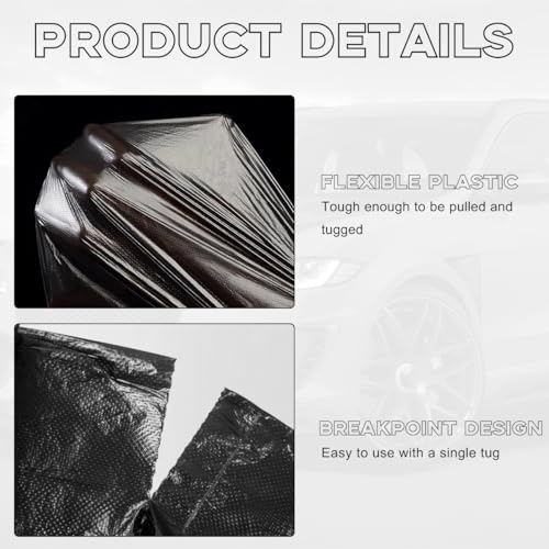 Yourkar Foldable Waterproof Leather Car Garbage Organizer Holder, Automotive Mini Dustbin Container with One Roll Trash Bag, Universal Interior Car Accessories (Trash Bag) - color: Trash Bag