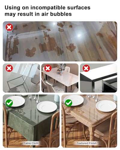 Clear Table Cover Protector, 1.5 mm Thick Rectangle PVC Desk Mat, Lace Print Waterproof Plastic Desk Pad Tablecloth for Office, Kitchen, Dresser, Writing Desk, Dining Room (36 X 72 inch) - color: Crystal Clear 1.5mm, size: 72" x 36"