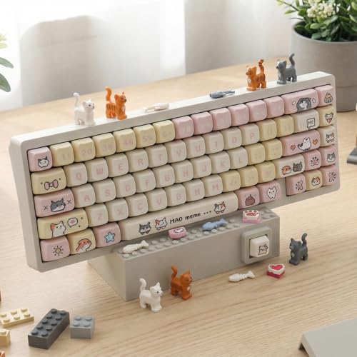Hyekit Keyboard Display Stand | DIY Buildable ABS Mechanical Keyboard Storage Holder with 2 Replaceable Front Panels | Showcase for Building Bricks | Ideal Desk Setup Decor for Gamers and Enthusiasts