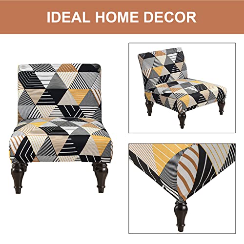 Eco-Ancheng Armless Chair Slipcover Removable Armless Accent Chairs Covers Washable Armless Slipper Chair Slipcover Printed Armless Chair Furniture Protector Covers for Living Dining Room Hotel - color: A12