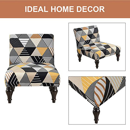 Eco-Ancheng Armless Chair Slipcover Removable Armless Accent Chairs Covers Washable Armless Slipper Chair Slipcover Printed Armless Chair Furniture Protector Covers for Living Dining Room Hotel - color: A12