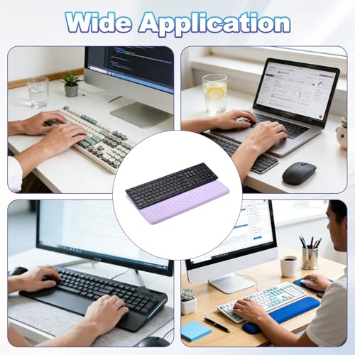 PATIKIL Computer Keyboard Stand with Wrist Rest, Computer Wrist Support Pad, Keyboard Stand Riser Holder Pad for Office Desk Gaming Home, Purple - color: Purple