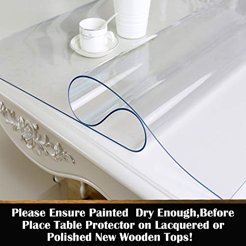 12x40 Inch Clear Plastic Office Desk Mat Table Protector PVC Night Sofa Table Table Cover Pad Children Painting Cover Mat Vinyl Easy Clean Waterproof Heat Resistant Wood Furniture Topper Pad Rectangle - color: Clear Rectangle, size: 12" x 40"