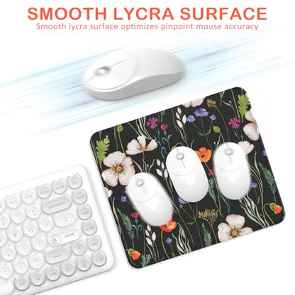eulps Mouse Pad with Stitched Edge, Multiple Patterns Computer Mouse Pads with Non-Slip Rubber Base, Washable Cloth Mousepad, for Gaming, Laptop, PC (Wildflower Night) - color: 29Wildflower Night