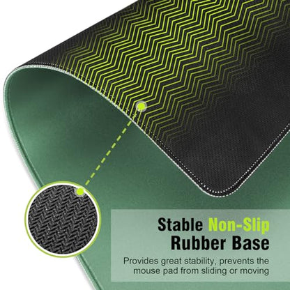 Green Mouse Pad, Smooth Mouse Pads, Non-Slip Rubber Base & Waterproof Gaming Mouse Pad, 31.5L x 11.8W Inches Large Mousepad for Computer, Office & Home, Multifunctional Large Mousepad - color: Olive Green, size: 31.5L x 11.8W inches
