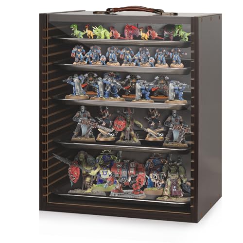 Miniature Display Case Display Cases for Collectibles Miniatures Storage Case Display Shelves Shelf for Collectibles for Mini Action Figures Valuable Collectibles or Crystal Stone (Black) - color: Black