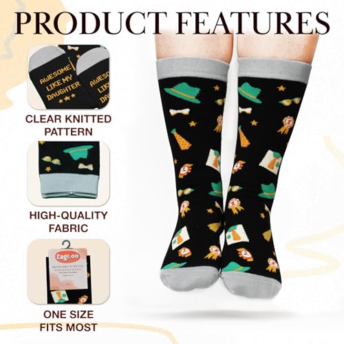 ZAGKOO Funny Socks for Men, Women - Stocking Stuffers for Men - color: Dad 1 Sock