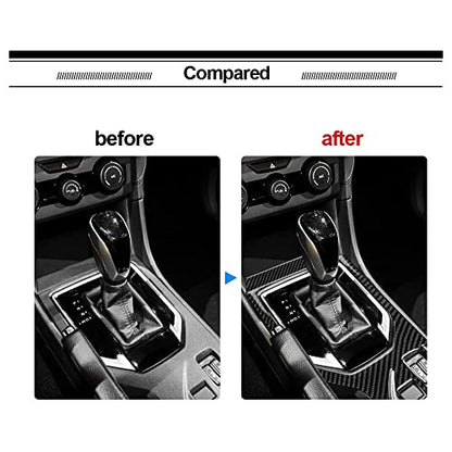 AIRSPEED Carbon Fiber Car Gear Shift Panel Cover Center Console External Frame Sticker Interior Trim for Subaru Impreza 2017-2023 Crosstrek 2018-2023 Accessories (Black) - color: External Frame Cover-Black