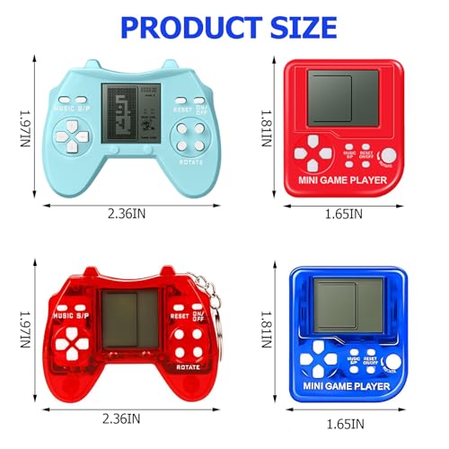 DOEA 24 Pack Video Game Keychain Party Favors for Kids,Arcade Video Game Keychain,Kids Classroom Prizes, Carnival Prizes,Treasure Box Toys for Boys & Girls