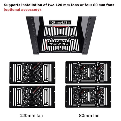 GeeekPi 12U Network Rack, 10 inch Mini Server Rack for Network, Servers, Audio, and Video Equipment, DeskPi RackMate T2 Rackmount, 10.23 inch Depth - color: Black
