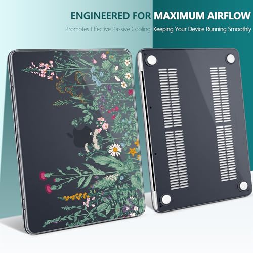 DONGKE Compatible with MacBook Neo 13 Inch Case 2026 A3404 A18 Pro chip & Touch ID, Plastic Hard Shell with Keyboard Cover, Screen Protector & Dust Plugs, Garden Floral - color: Garden Floral