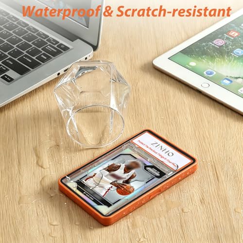 ZINHO Graded Card Case Magnetic Aluminum Alloy Slab Protector Display Case Fits BGS Cards, UV Protection (Orange) - color: Orange, style: BGS Card Case