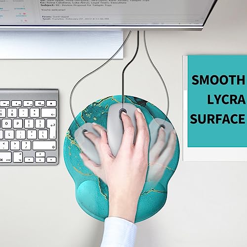eulps Mouse Pad with Wrist Rest, Comfortable Computer Mousepad with Gel Wrist Support Smooth Surface and Non-Slip PU Base for Pain Relief, Laptop, Office & Home (Calm Lake) - color: Calm Lake