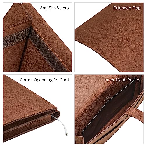 YOUDENOVA Bedside Caddy, Bedside Organizer for Dorm Room, Bunk Bed, Brown - color: Brown