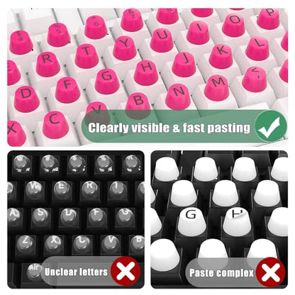 Raised Keyboard Stickers for Long Nails Compatible with Wired Wireless Keyboard Letters Keys Bubbles Keycaps Decal Comfortable Typing for Office Work Protector Accessories