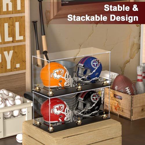 Double Mini Helmet Display Case - size: 17.4 x 7.1 x 7.9 inch