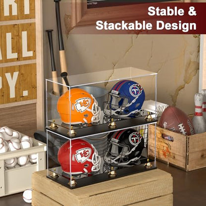 Double Mini Helmet Display Case - size: 17.4 x 7.1 x 7.9 inch