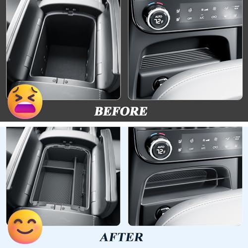 BIBIBO 3Packs for 2026 Hyundai Palisade Center Console Organizer 2026 Hyundai Palisade Calligraphy Console Tray 2026 Palisade Console Insert Tray 2026 Palisade (ONLY FIT Palisade Calligraphy) - color: Black-(Double layer+Insert shelf)