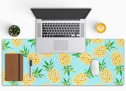 Pineapple Extended Big Mouse Pad Large,XL Gaming Mouse Pad Desk Pad,31.5x11.8inch Long Computer Keyboard Mouse Mat Mousepad with 3mm Non-Slip Base and Stitched Edge for Home Office Work - color: Pineapple