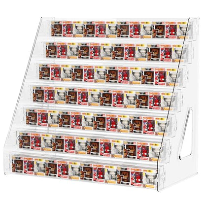 7 Layers Acrylic Display Shelf for Funko Bitty Pop, Clear Display Stand Toys Organizer for Mini Collectible Toys - size: 7 Layers