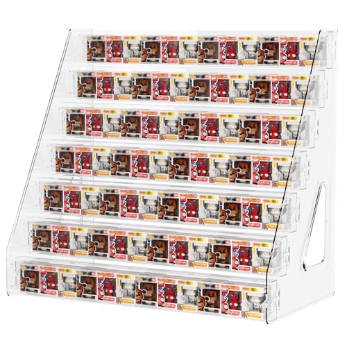 7 Layers Acrylic Display Shelf for Funko Bitty Pop, Clear Display Stand Toys Organizer for Mini Collectible Toys - size: 7 Layers