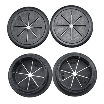 Aifeier ET 2PCS Desk Grommet 2 Inch/50mm Rubber Cable Wire Grommet Cable Hole Cover for Managing and Hiding Office PC Desk Cable Cord (Black) - size: Detachable 2 Inch/50mm(Black)