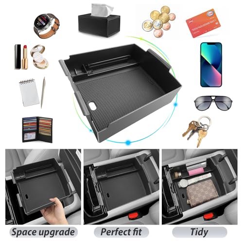 SKTU 2025 2026 Tucson Center Console Organizer for 2025 2026 Hyundai Tucson Limited/Hybrid Console Tray Hyundai Tucson 2025 2026 Accessories Tucson Organizer with Coin Holder (Only for Limited/Hybrid) - color: for 2025+ Tucson Limited/Hybrid