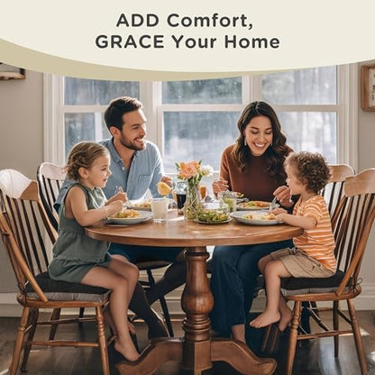 AddGrace Chair Cushions for Dining Chairs Set of 1 Kitchen Seat Cushions with Ties and Non Slip Backing Tufted Indoor Seat Pad for Kitchen Dining Room 18" x 17" x 3" Black - color: Black