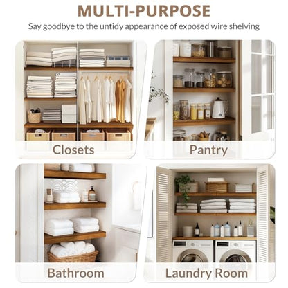 Gashell Wire Shelf Covers, Bamboo Wire Rack Covers for Pantry, Closet (5pcs, 36" W x 16" D) - size: 36"W x 16"D
