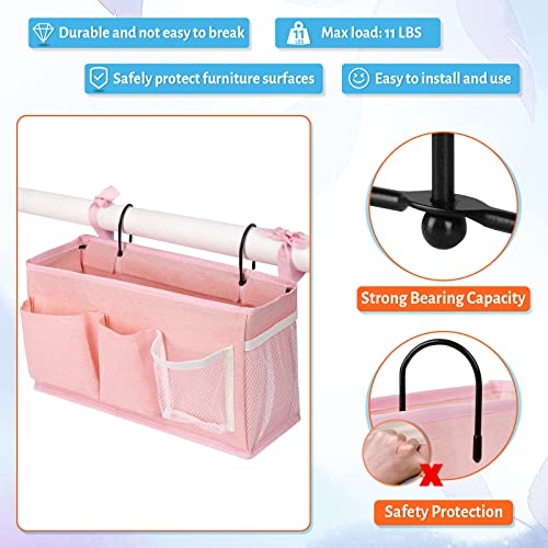 Loghot Bedside Caddy/Bedside Storage Bag Hanging Organizer for Bunk and Hospital Beds,Dorm Rooms Bed Rails,Can be Placed Glasses,Books,Mobile Phones,Keys (New Pink-1) - color: 1pc New Pink-1