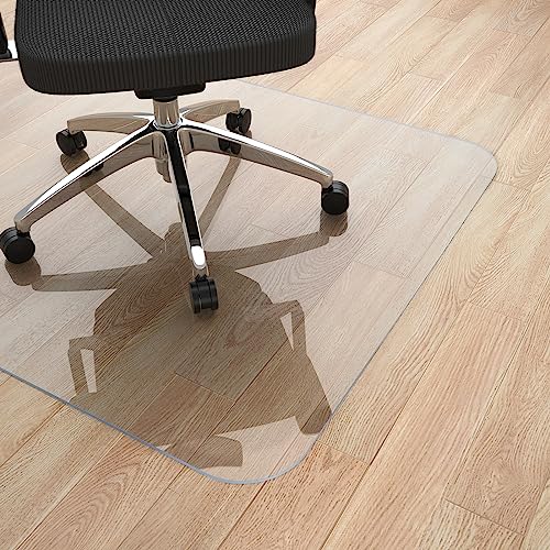 Yecaye Office Chair Mat for Hardwood Floor, 30" x 48" Clear Computer Desk Chair Mat, PVC Heavy Duty Floor Protector for Rolling Chairs, 1.7mm Thick Chair Mat (Transparent, 30" x 48" x0.07'') - size: 30" x 48" x 0.07''