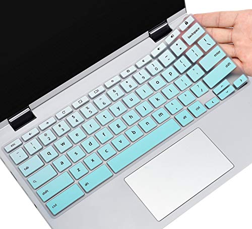 Keyboard Cover for Lenovo Chromebook Flex 5 5i 13" / Chromebook Flex 3 11 / IdeaPad 3 Chromebook 11.6 / Lenovo Spin X360 2-in-1 Chromebook/Chromebook C330 C340 100e 300e 500e 11.6, Ombre Mint - color: Ombre Mint