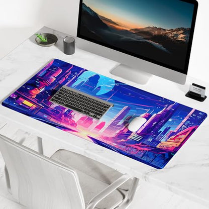 BOSOBO Large Mouse Pad, Desk Pad, XXL XL Extended Gaming Mouse Pad, Desk Mat for Office & Home, Long and HugeKeyboard Mat,Desktop Full Cover 31.5 x 11.8 Inches, Anime Tokyo Cyberpunk - color: Anime Tokyo Cyberpunk, size: XL - 31.5 x 11.8 Inches
