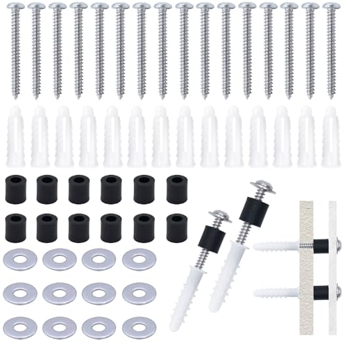 120 Pieces Pegboard Mounting Kit Wall Peg Boards Installation Accessories Pegboard Spacer Kit Includes Screws, Anchors, Spacers and Washers for 1/4-Inch Pegboard (30 Sets)