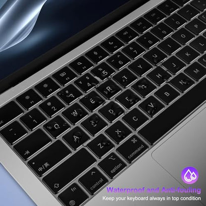 MOSISO 2 PCS Keyboard Cover, Keyboard Protector Compatible with MacBook Neo 13 inch 2026 A18 Pro, Compatible with MacBook Air 15/Air 13.6 M5 M4 M3 M2/ Pro 14/Pro 16 M5/M4/M3/M2/M1/, Smoke Gray - color: Smoke Gray