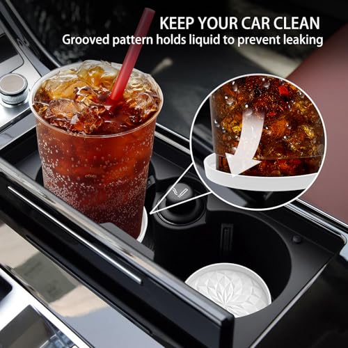 ME.FAN Car Coasters for Cup Holders [4 Pack] - 2.75In Silicone Auto Mug Mats - Universal Non-Slip Recessed Car Interior AccessoriesWhite - color: 4pack-white