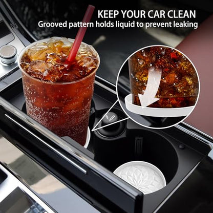 ME.FAN Car Coasters for Cup Holders [4 Pack] - 2.75In Silicone Auto Mug Mats - Universal Non-Slip Recessed Car Interior AccessoriesWhite - color: 4pack-white