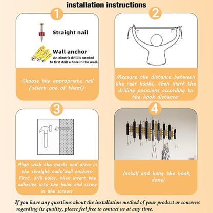 Piano Key Wall Mounted Coat Hook, 5 Gold Hooks Entryway Organizer with Installation Kits, Black and Gold Hall Tree for Living Room, Bedroom, Bathroom, Corridor, 24.4" x 12.2" - style: Notes Dancing