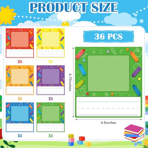 Feifeiya 36 Pcs Kids Photo Nameplates for Desk Kids Name Tags Labels Stickers with Photo Space Self-Adhesive Labels Bulletin Board Colorful Classroom Decoration for Desk Bins Cubbies Office (Crayon) - style: Crayon