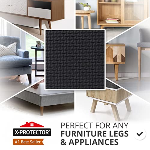 X-PROTECTOR Non Slip Furniture Pads – 24 pcs Premium Furniture Grippers 2"! Best SelfAdhesive Rubber Feet Furniture Feet – Ideal Non Skid Furniture Pad Floor Protectors – Keep Furniture in Place! - size: 24 Square 2"